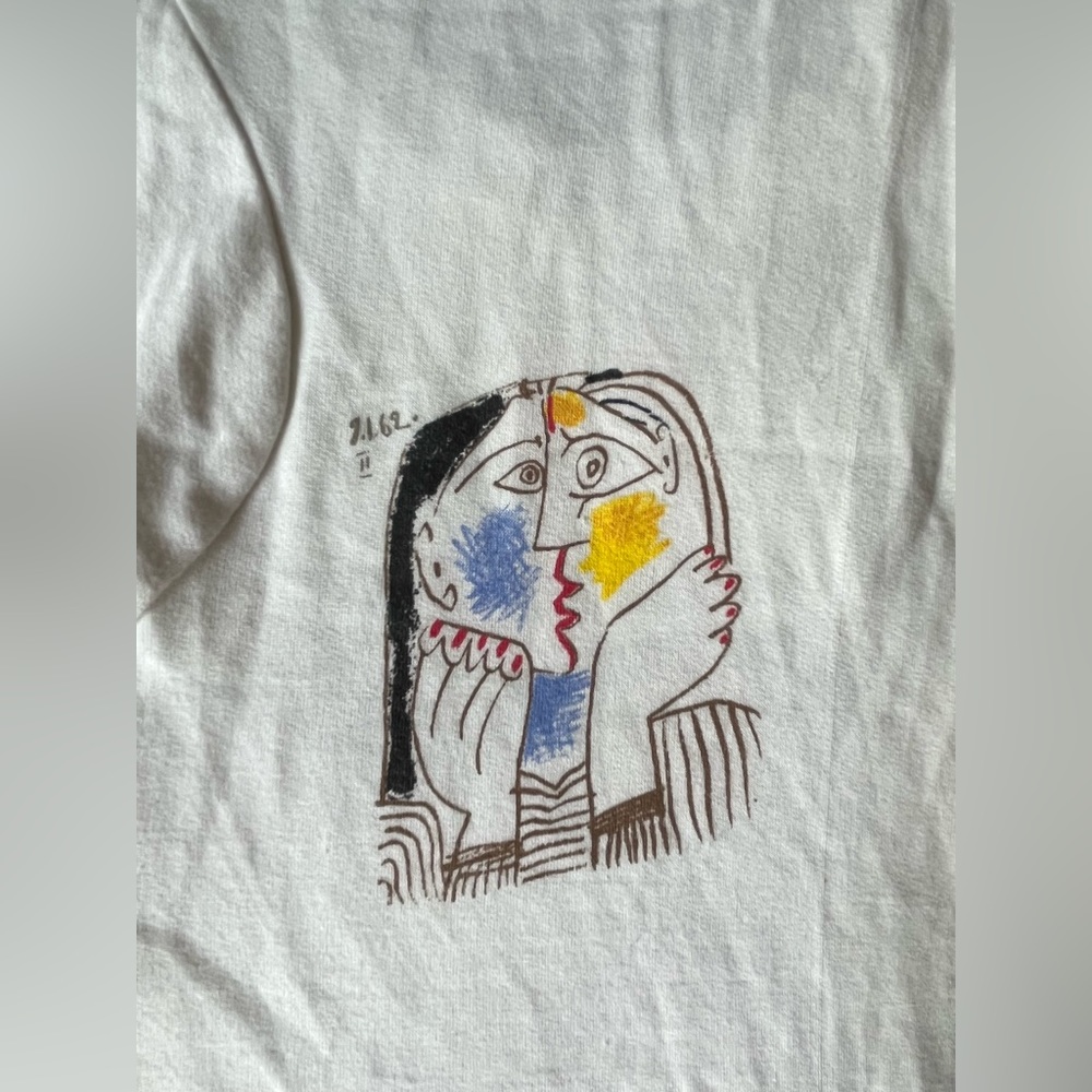 SOLD Picasso the kiss long sleeve soft white shirt top by poleci